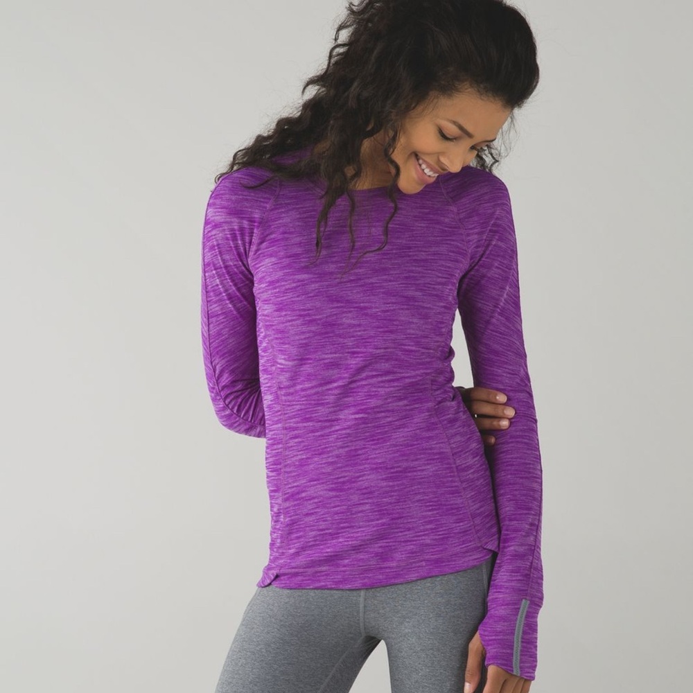 Lululemon  Runderful Long Sleeve
Heathered Tender Violet size 6